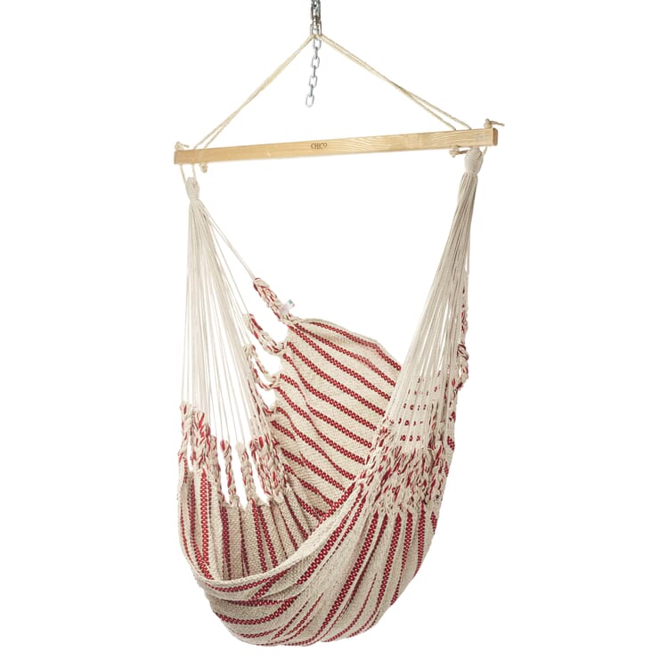 Silla colgante de algodón, Beige/rojo