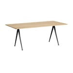 Rectangular Table “Pyramid” Large Black and Oak Wood