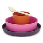 Kindergeschirr-Set Biobu Orange/Rosa/Lila