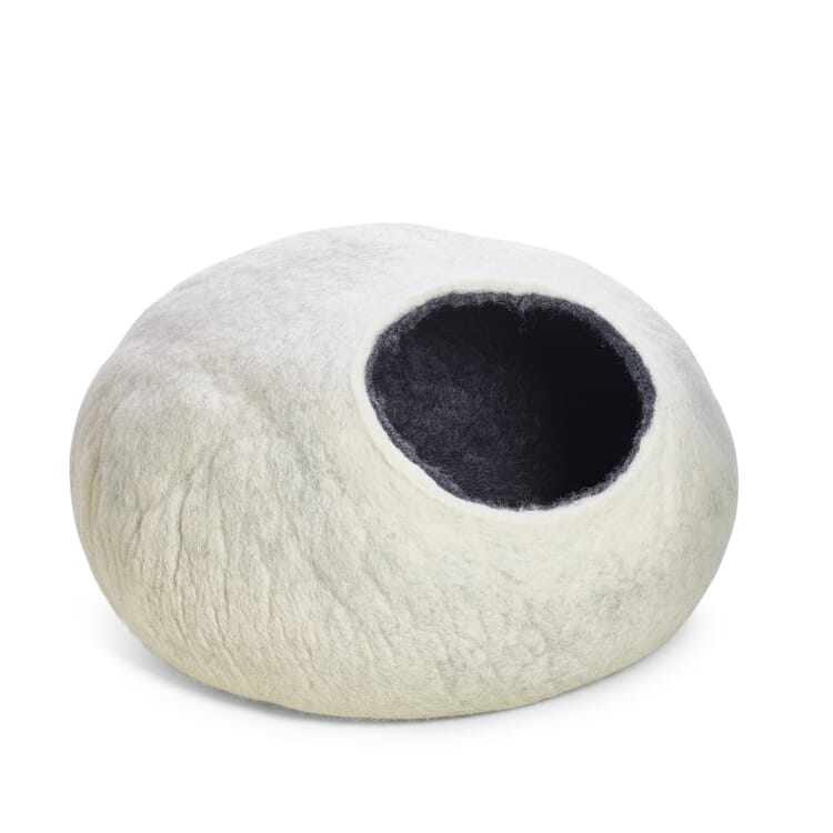 Felted Cat Cave, White