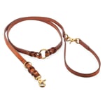 Dog leash braided L Brown
