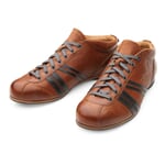 Zeha Leather Sport Shoe Brown-Grey