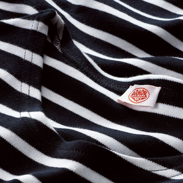 Damen-Shirt Dreiviertelarm Marine-Weiß, Detailsicht