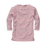 Damen-Shirt Dreiviertelarm Weiß-Rot