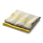 Large linen towel Natural coloured Yellow