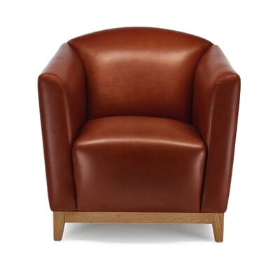 Leather Armchair By Manufactum Brown, Real Leather Tub Chairs Brown