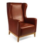 Wing-Backed Chair by Manufactum Brown