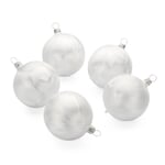 Lauschaer Baumkugel Eislack weiß Ø 6 cm, 5 Stück