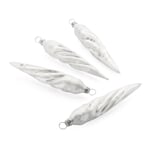Lauscha Icicles with White Ice Finish (4 Items)