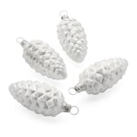 Lauscha Fir Cones with White Ice Finish (4 Items)
