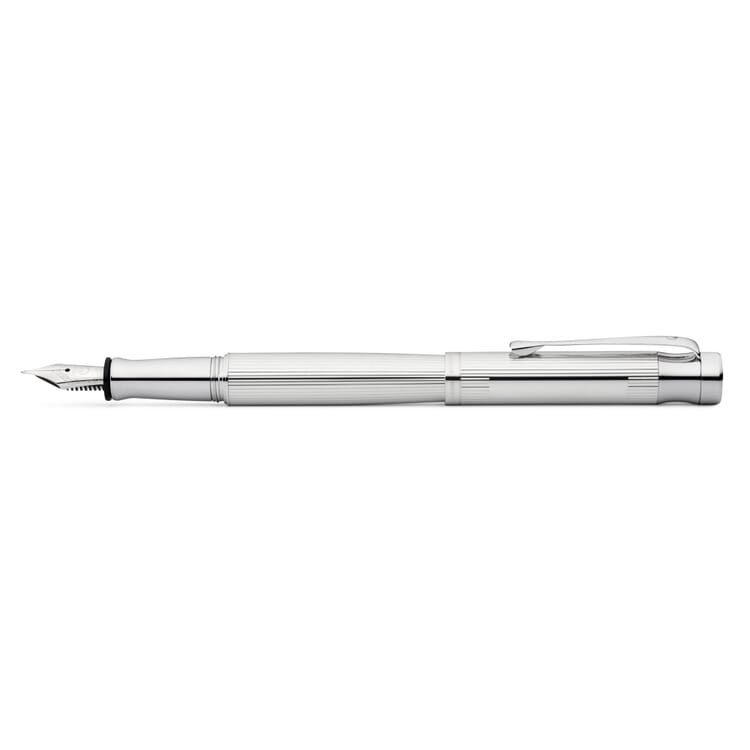 Fountain Pen made of Sterling Silver by Waldmann, linear guilloche