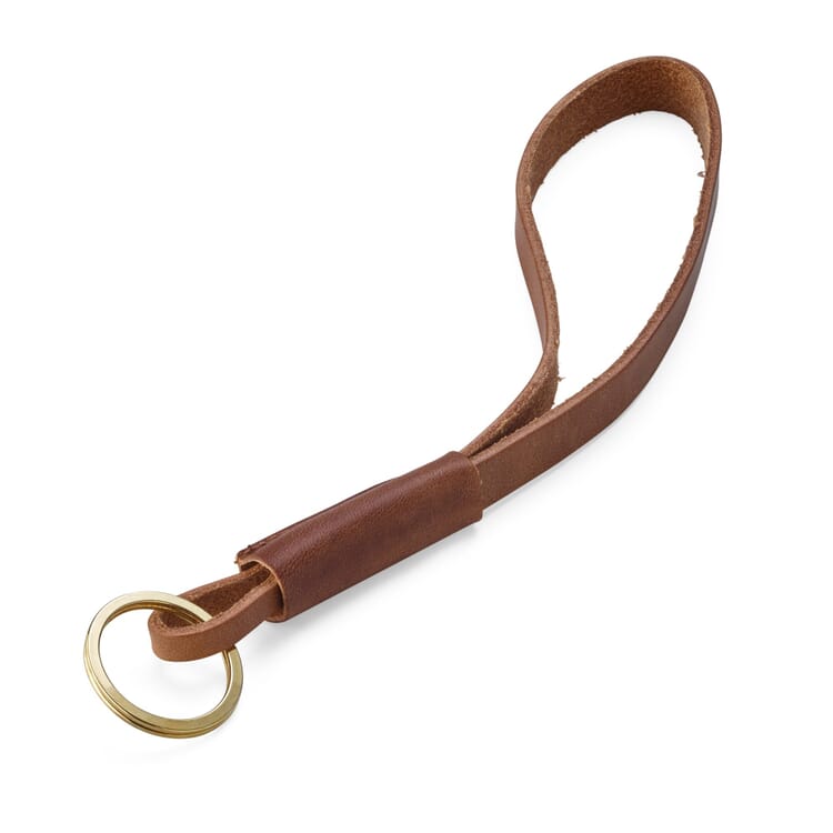 Long Harness Leather Lanyard with Key Ring