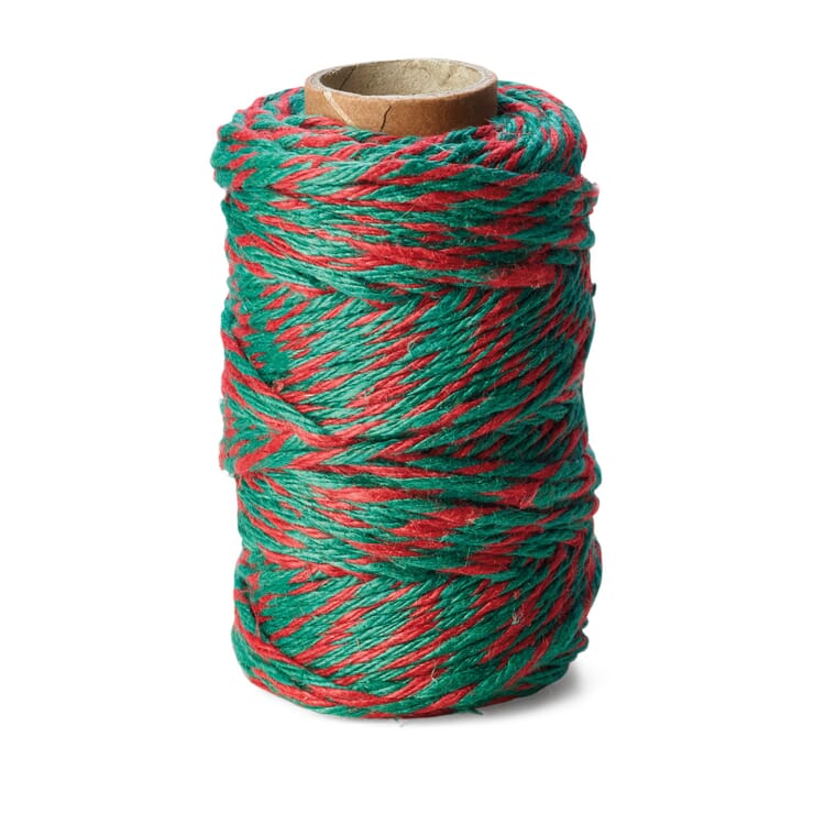 Pure linen yarn 6-ply, Red/Green