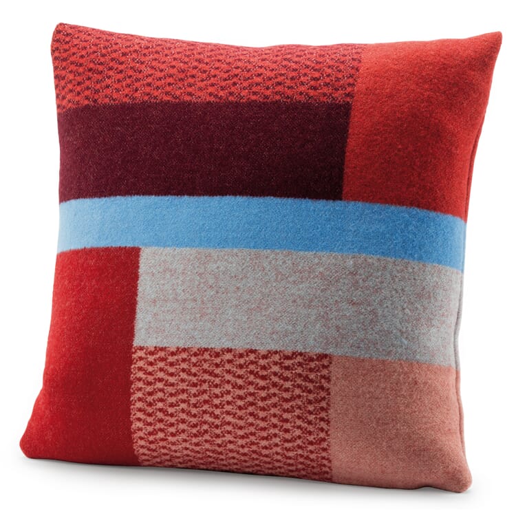 Funda de cojín de lana de oveja estilo Bauhaus, Rojo