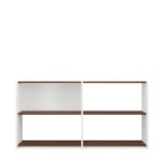 Walnut and Beechwood Folding Shelving 2 × 2 Compartments White
