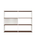 Walnut and Beechwood Folding Shelving 2 × 3 Compartments White