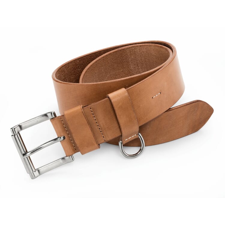 Ceinture en cuir de vache D-Ring, Naturel