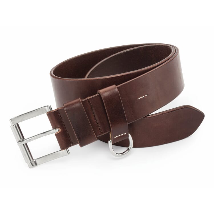 Roller Buckle Belt with D-Ring, Dark brown