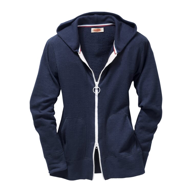 Women’s Terry Cloth Tracksuit Top with a Hood, Blue