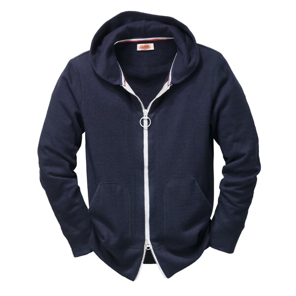 Badstof capuchonjack heren Blauw