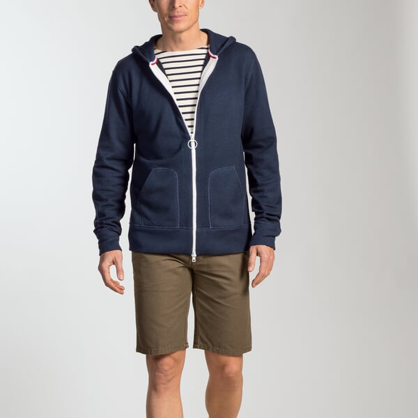 Terry hooded jacket men Blue