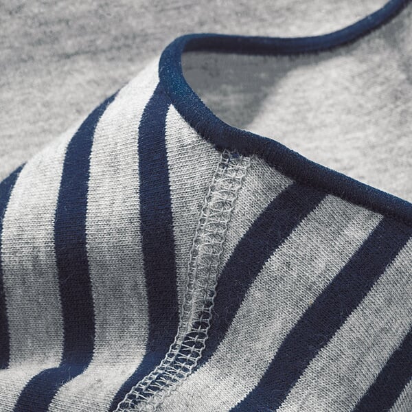 Streifen-Shirt Hellgrau, Detailsicht