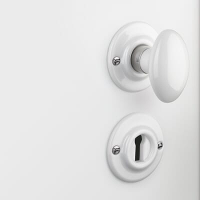 Door knobs porcelain, White