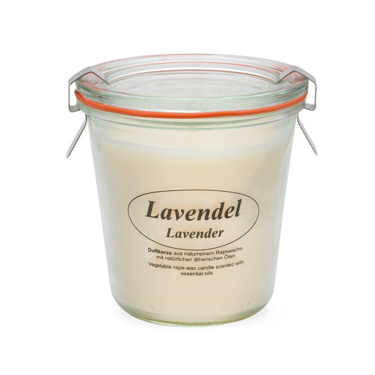 Scented Candle Made of Rape Seed Wax in a Weck® Glass, Lavender
