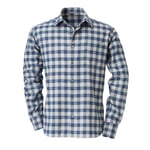 Men's Flannel Shirt with Checked Pattern Blue-grey