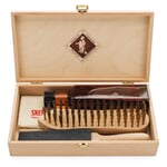 Tool care set in wooden box