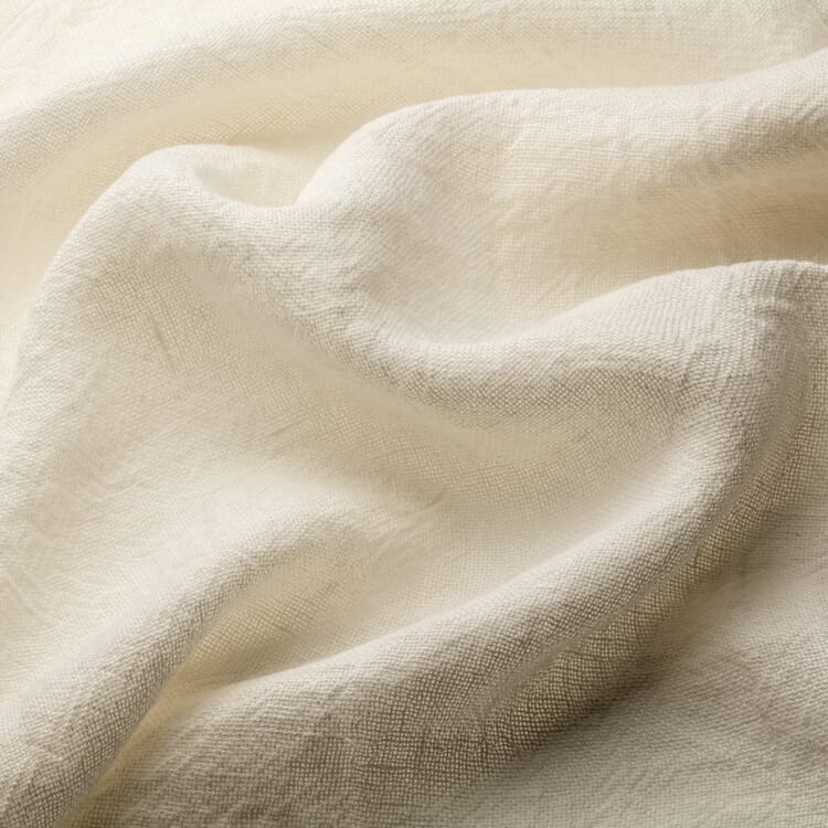 Table cloth washed linen, White