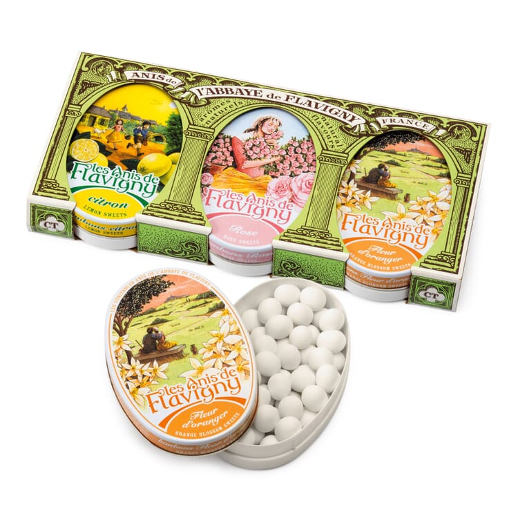 Pastillas de anís limón-naranja-rosa