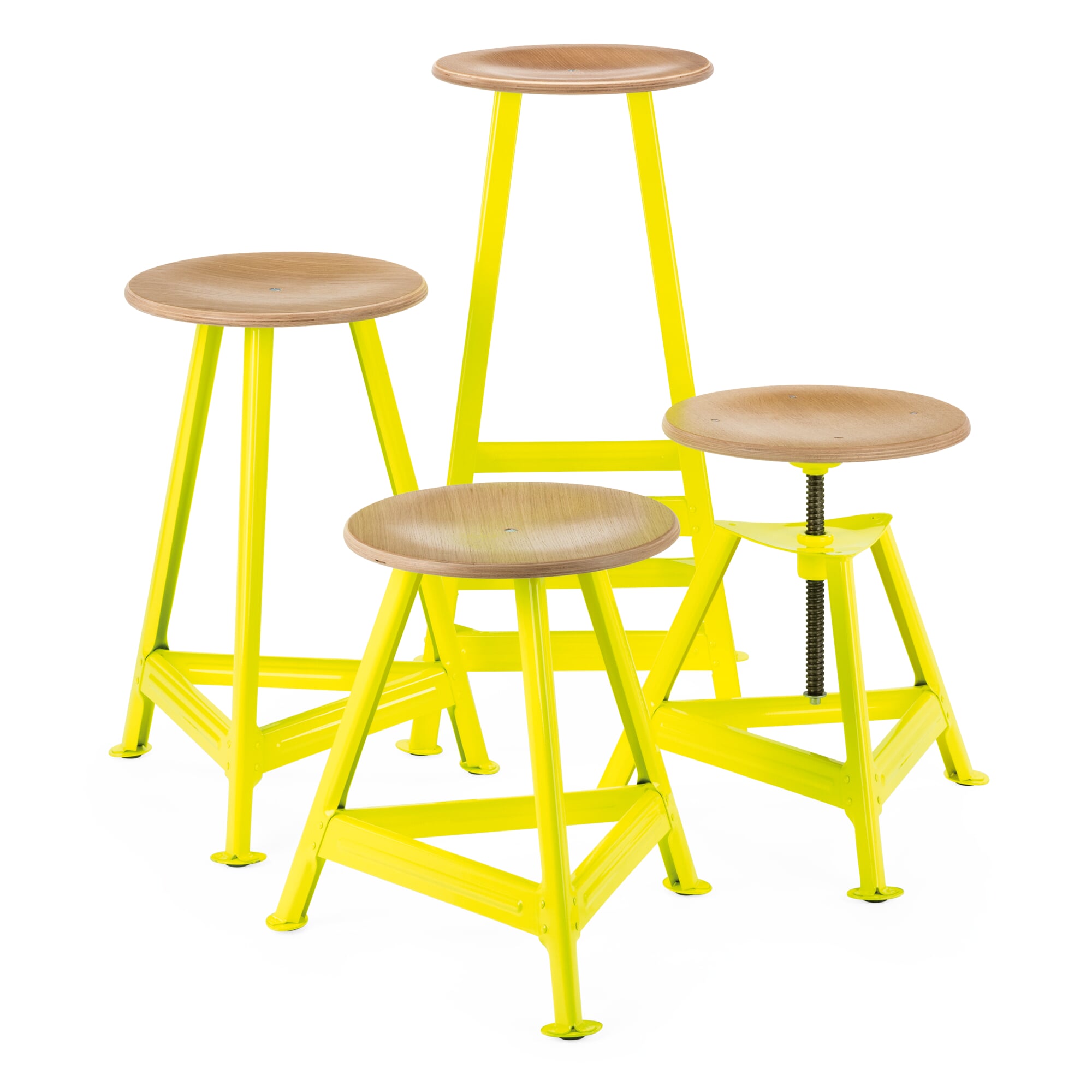 Stool Chemnitz, small, RAL 1026 Luminous yellow | Manufactum