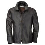 Giacca da uomo in pelle di cavallo pull-up Nero-marrone