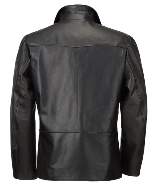 Herren-Pferdelederjacke Pull-up Schwarzbraun