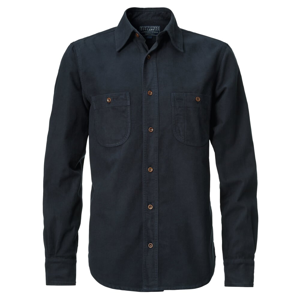 Moleskin shirt, Dark blue Manufactum