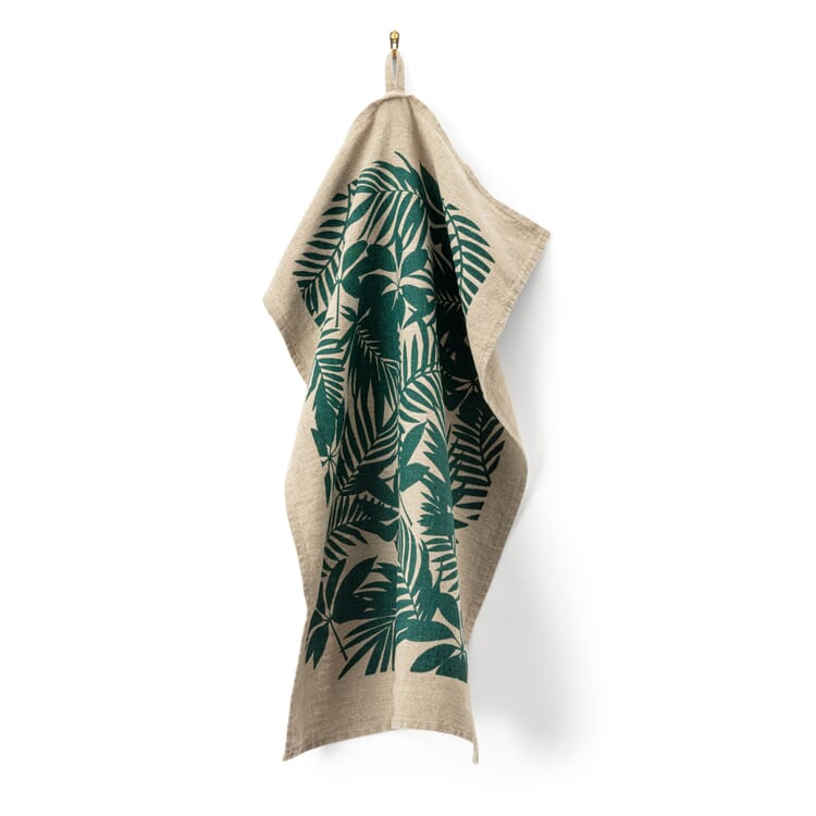 Tea towel leaf print, Nature dark green