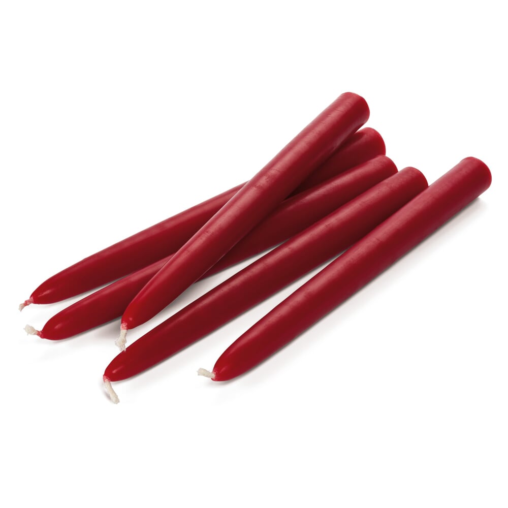 Tapered Candles From Beeswax Red 