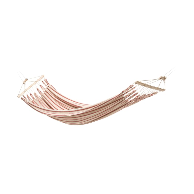 Hamaca individual de algodón, Beige/rojo
