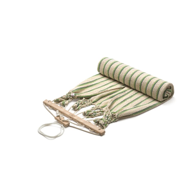 Enkelt hængekøje i bomuld, Beige/grøn