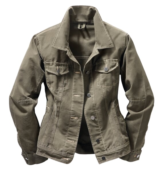 Dames Werkjas Katoen Canvas Olive