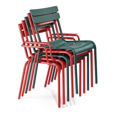 Fermob garden aluminum, Manufactum Red chair 