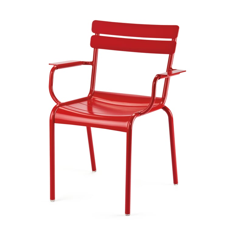 Chaise de jardin Fermob avec accoudoirs aluminium, Rouge