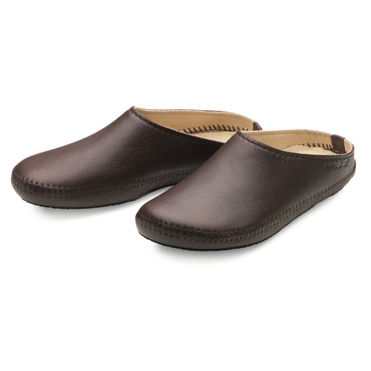 Elk leather slipper, Dark brown