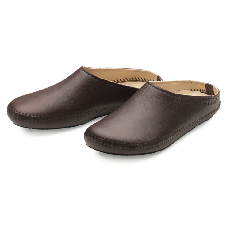 Zapatilla unisex de piel de vaca, Marrón