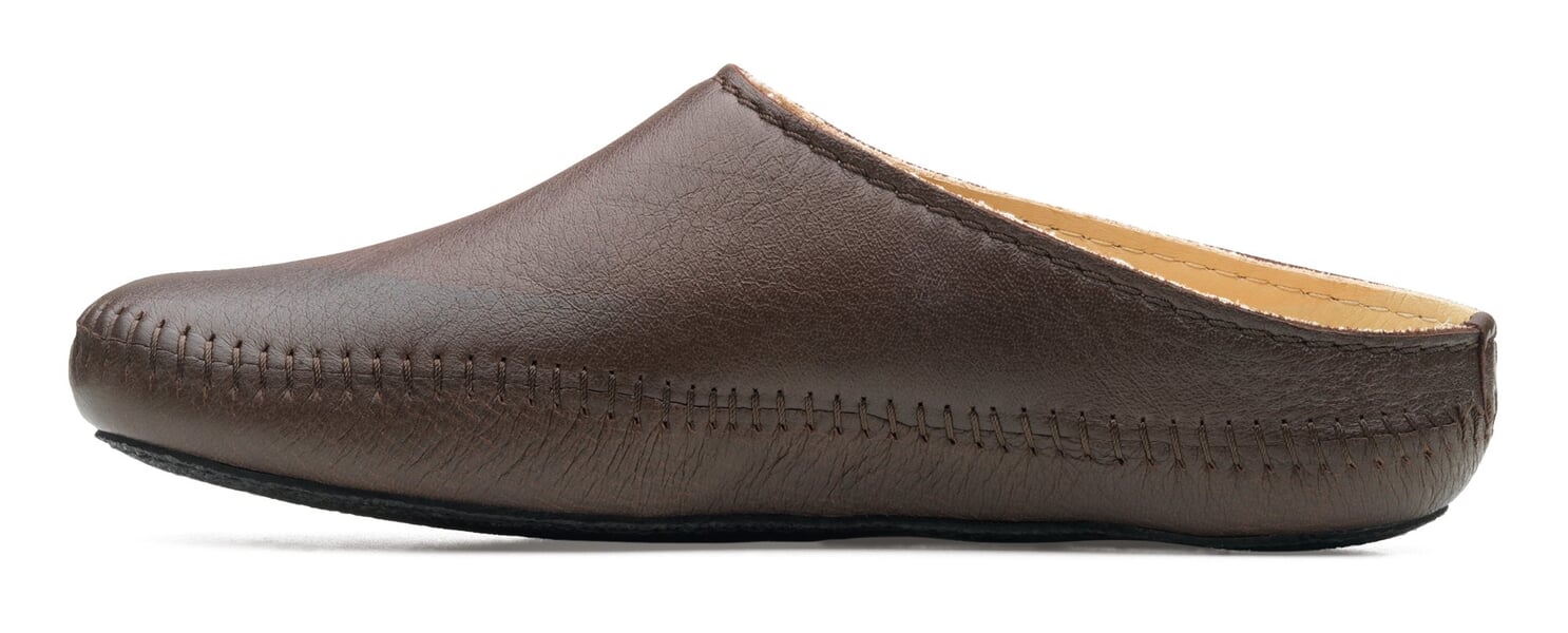 Unisex slipper van koeienhuid Bruin