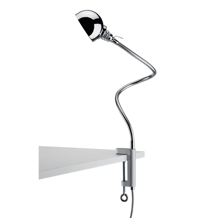 Gooseneck Clamp Lamp, Chrome-Plated