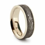 Ring Made of Electrum and Damascus Steel