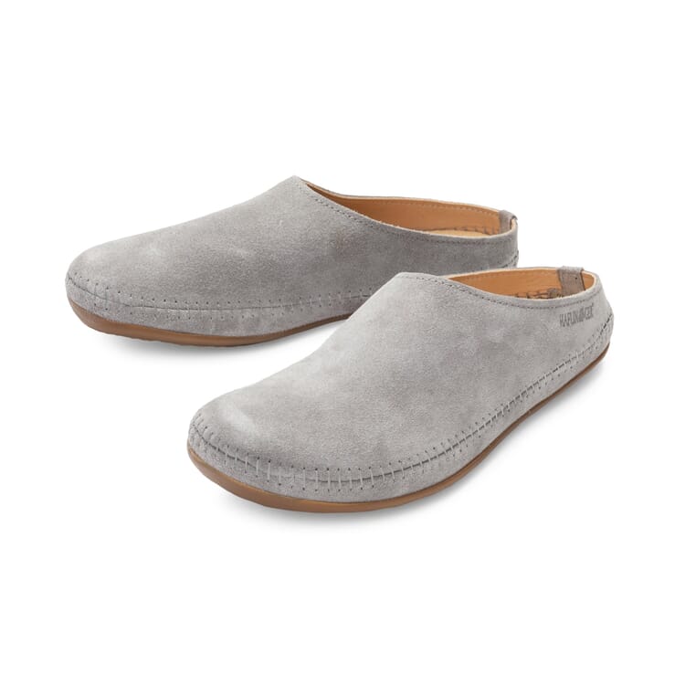 Leather Suede Slippers, Graphite
