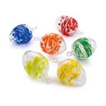 Lauscha Glass Easter Eggs with Coloured Granules